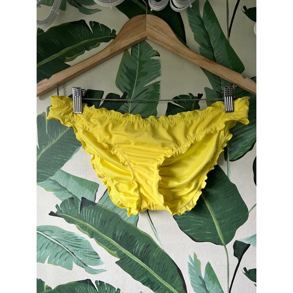 Victoria's Secret‎ Ruched Bikini Bottom Women Medium Yellow